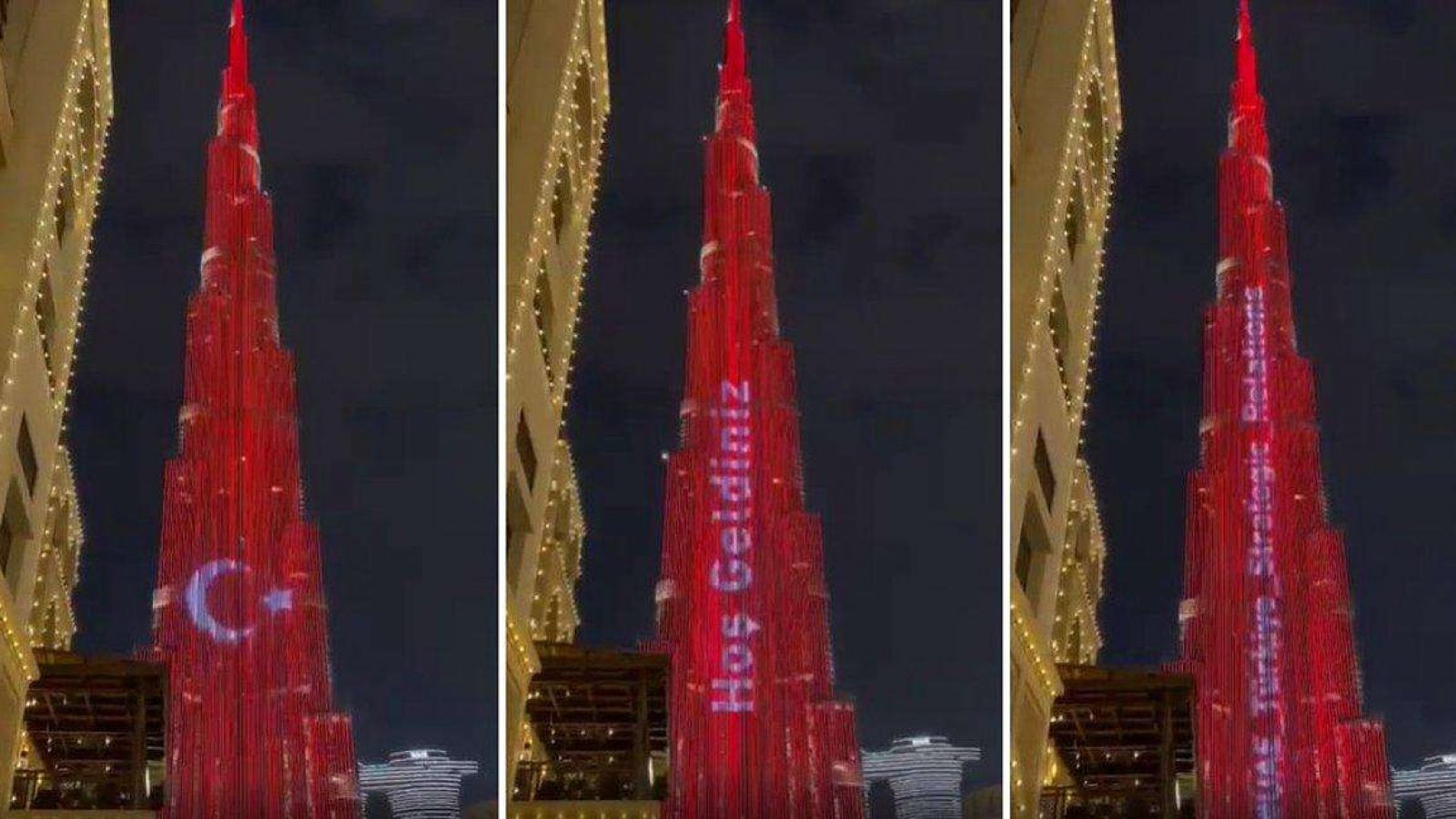 برج خليفة بالعلم التركي