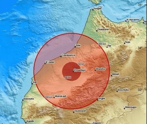تأثير زلزال المغرب على سطح الأرض